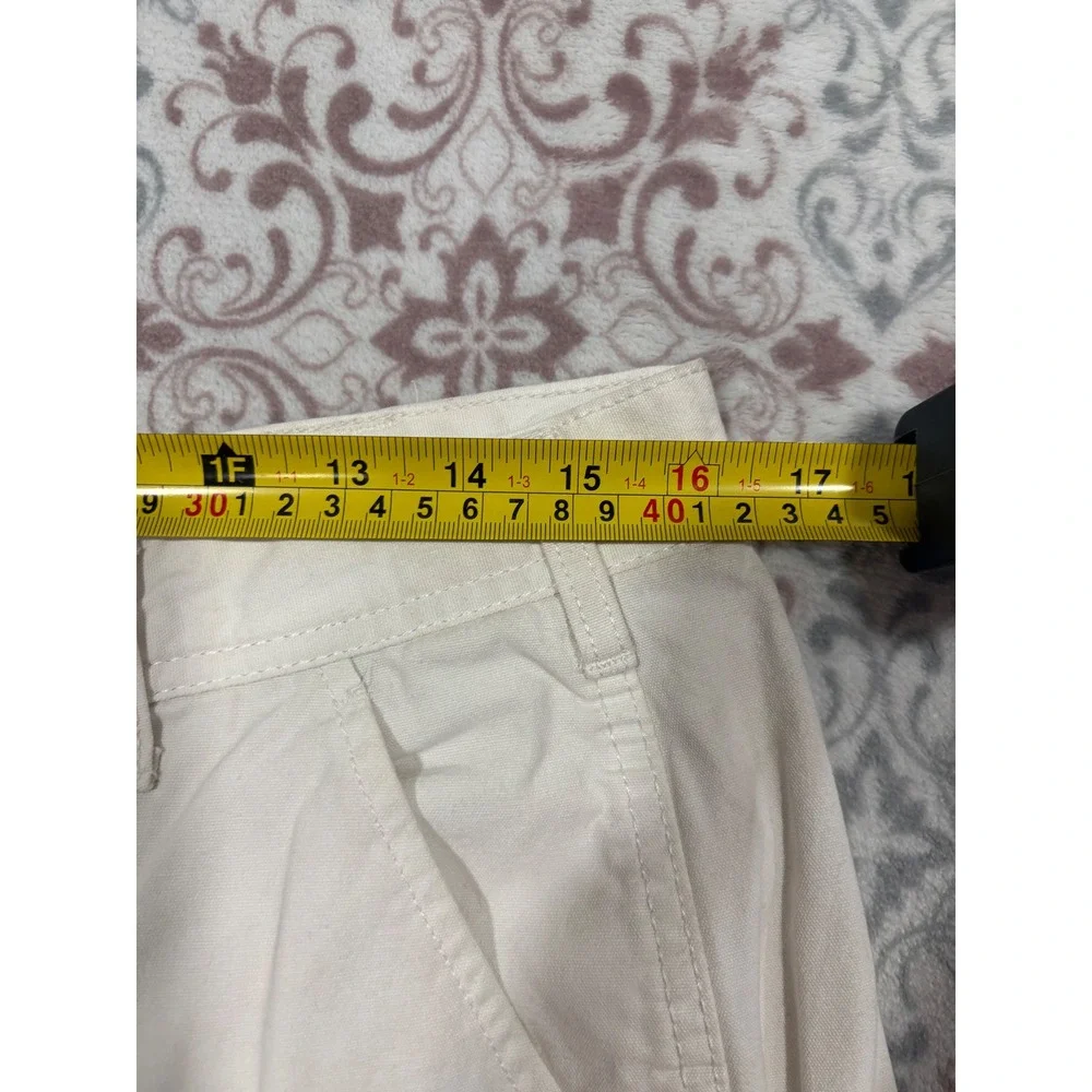 RSQ Loose Fit Cargo Pants Mens 31x30 Cream Off White Cotton Utility Wide Leg